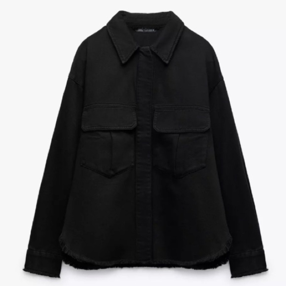 Zara black pocket overshirt